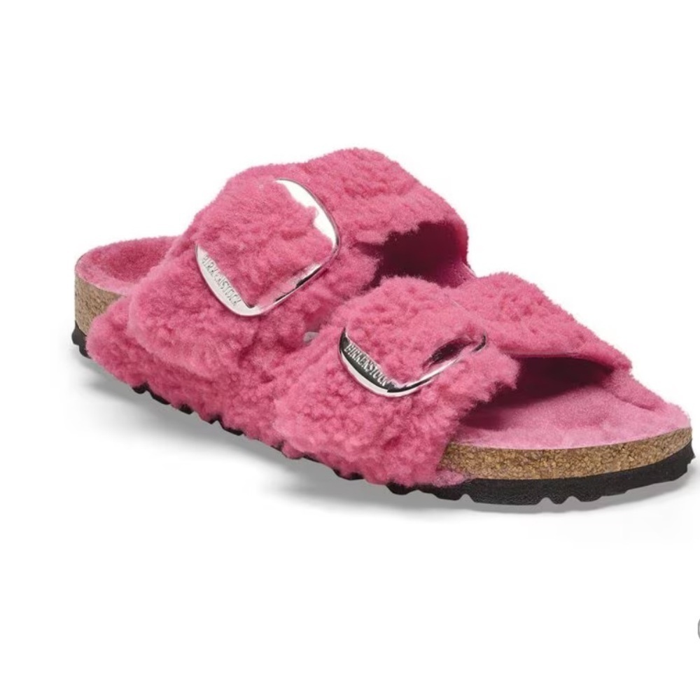 Birkenstock Arizona Kids Shearling Sandals Pink 35
